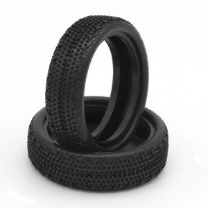 PAIR OF 1\10 TYRES CARPET 2WD MEDIUM FRONT - HOT RACE