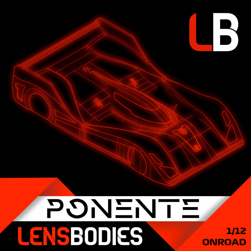 1/12 ONROAD BODY PONENTE STANDARD WEIGHT - LB12PNT-S - HOT RACE